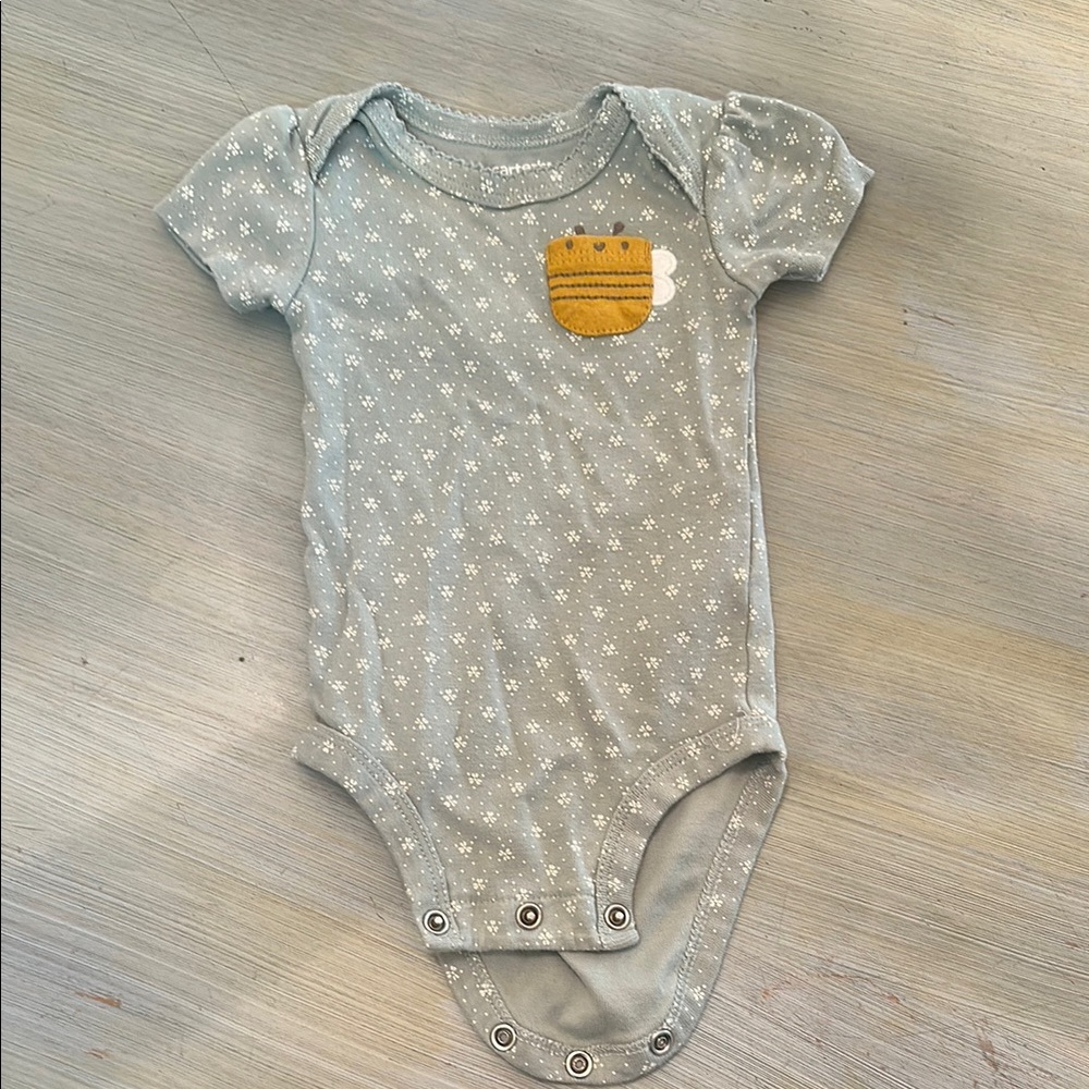 Carter's Gray Onesie with Bee Design